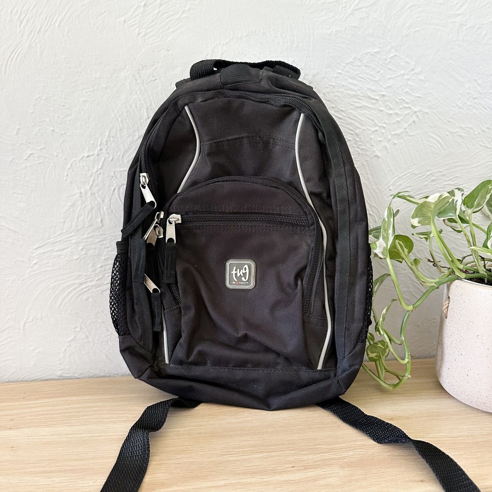 TUG by Foray | Mini Black Adjustable Backpack Compact‎ Lightweight Bag
